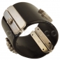 Preview: CHANEL-08 wuchtiges schwarzes Armband mit CC Logo & Strass Steine  Kreuz
