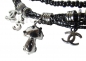 Preview: CHANEL schwarze mehrreihige Sautoir-Kette-Armband - Pilze & CC Anhänger