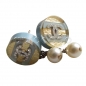 Preview: CHANEL 2013 CC logo Perlenkette*Kette & Ohrringe SET pastellfarben geringelt