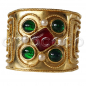 Preview: CHANEL GRIPOIX vintage Armband – smaragd-grüne & rubin-rote Steine