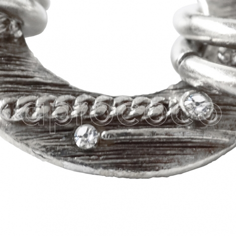 CHANEL Armband mit großen Gliedern & CC Logo in vintage silberfarben