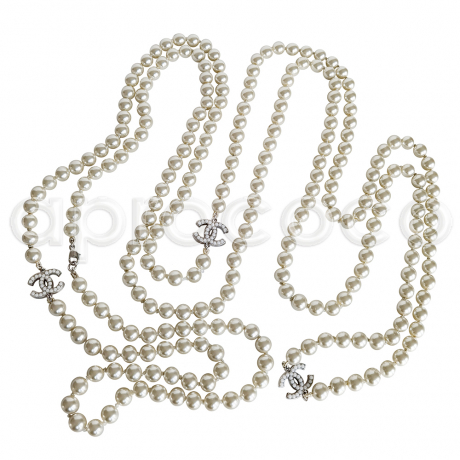 CHANEL Celebrity Perlenkette Kette 3 CC-Logos CLASSIC-4-EVER