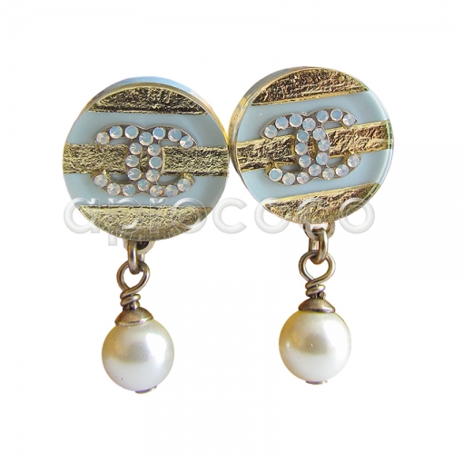 CHANEL 2013 Cruise Perlenkette*Kette & Ohrringe SET pastellfarben geringelt