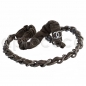 Preview: CHANEL silver-t chain HEADBAND*FRONTLET - woven taupe leather strap STRETCHY!