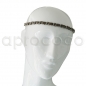 Preview: CHANEL silver-t chain HEADBAND*FRONTLET - woven taupe leather strap STRETCHY!