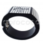 Preview: CHANEL Kunststoff Armreif Armband geringelt / mit schwarzen und weißen COCO Streifen