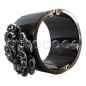 Preview: DREAMTICKET! Glamouröses CHANEL 2012 Armband Armreif mit XL Strass Kristalle Kamelie SCHWARZ