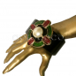 Preview: CHANEL Lackleder Gürtel - Juwelen geschmückte Malteserkreuz-Schnalle 85/34