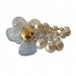 Preview: CHANEL GRIPOIX vintage Perlenkette Perlenkollier mit himmelblauer Kamelie aus Glas