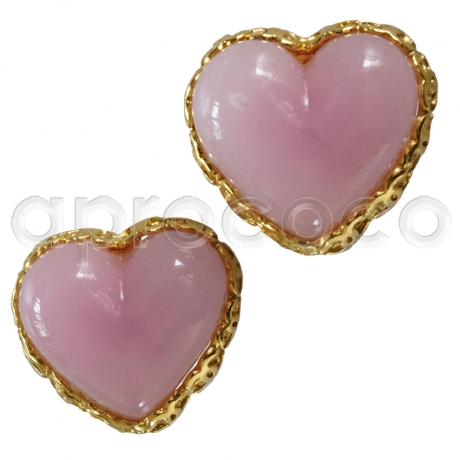 CHANEL GRIPOIX Clip Earrings 3D Hearts in bubble-gum pink - never worn!