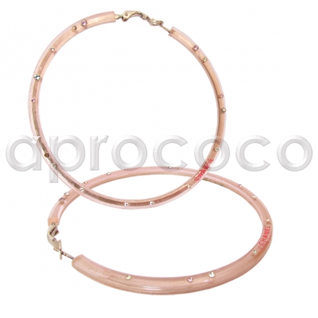 Fantastic CHANEL HOOPS – hoop Earrings - light pink with Swarovski stones