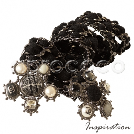 aprococo - CHANEL Brooch – flower – tweed pearls crystals cabochons & CC  Logo