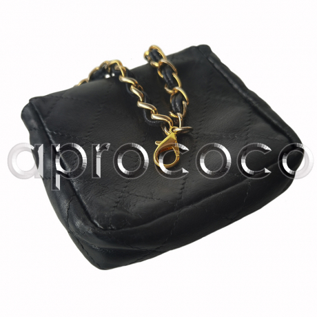 aprococo - CHANEL vintage bold & chunky 3-strand chain Belt w/ mini Flap  leather Bag * gold black