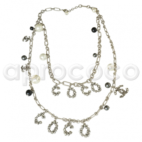 CHANEL breathtaking Pearls, Charms, CC Logos & Letters Necklace spelling COCO