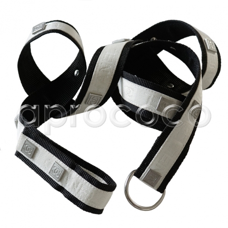 CHANEL langer Wickel-Gürtel Harness mit silber-farb. CC Nieten