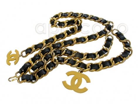 Chanel Triple Strand Leather Coin Belt - Vintage Lux