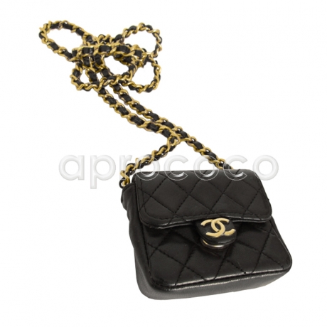 CHANEL Kette als schwarze Mini-Flap-Bag * 2.55 Tasche aus Leder