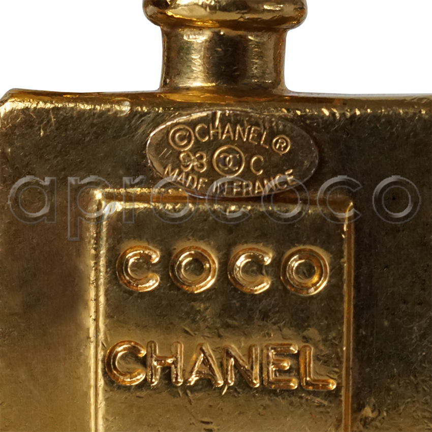 Auth Chanel Gold Black Chain COCO Perfume Bottle Neck… - Gem