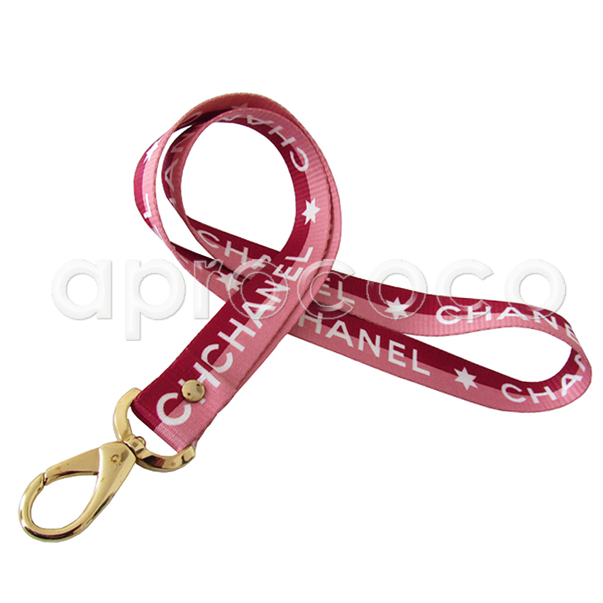 aprococo - CHANEL 2001 unisex lanyard - necklace key holder - PINK