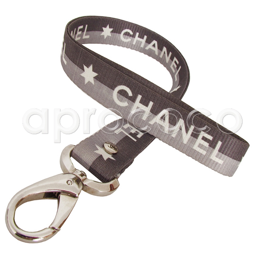 aprococo - CHANEL unisex lanyard - necklace key holder - GREY with