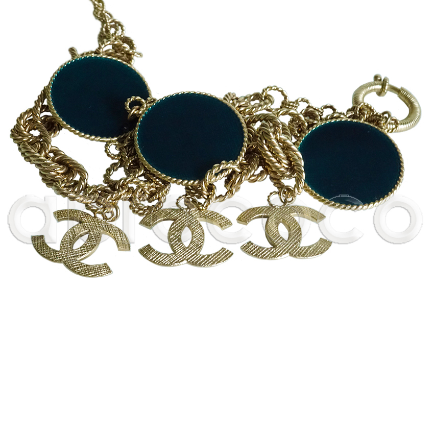 aprococo - CHANEL 2013 2-strand Belt Necklace with enameled Number 5  coin-charms
