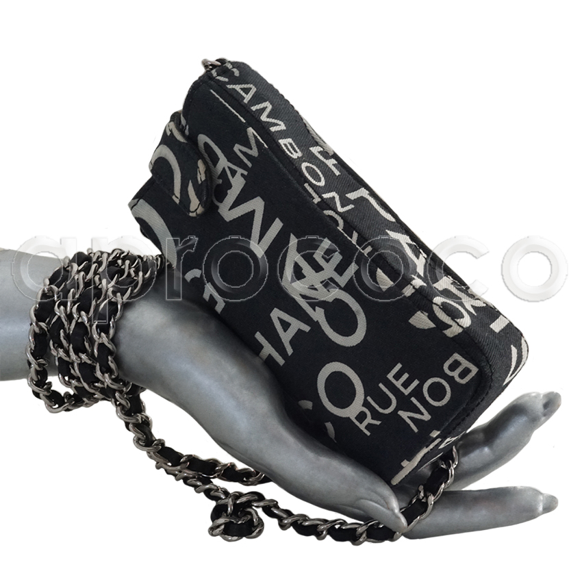 aprococo - CHANEL Cross-Body black Print-Canvas Phone**Sunglasses Purse  Case Bag w/ Chain Strap