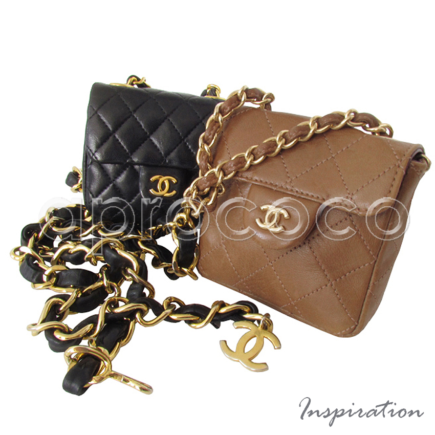aprococo - CHANEL Vintage mini 2.55 bag - charm bag - quilted - with CC  Logo lock & Chain Strap