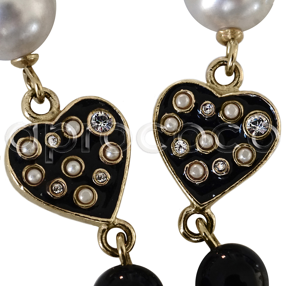 CC Black & Pearl Heart Button bracelet