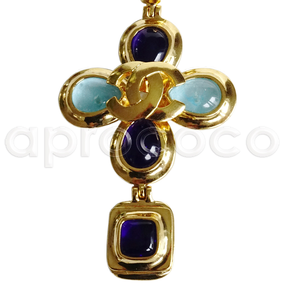 aprococo - Gorgeous CHANEL GRIPOIX Necklace with huge Maltese Cross Pendant