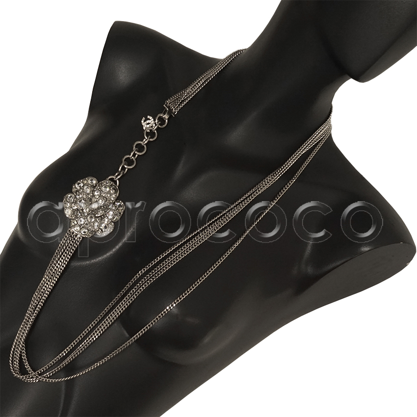 aprococo - EXQUISITE Fabulous CHANEL chain belt necklace with the prettiest  bling Camellia