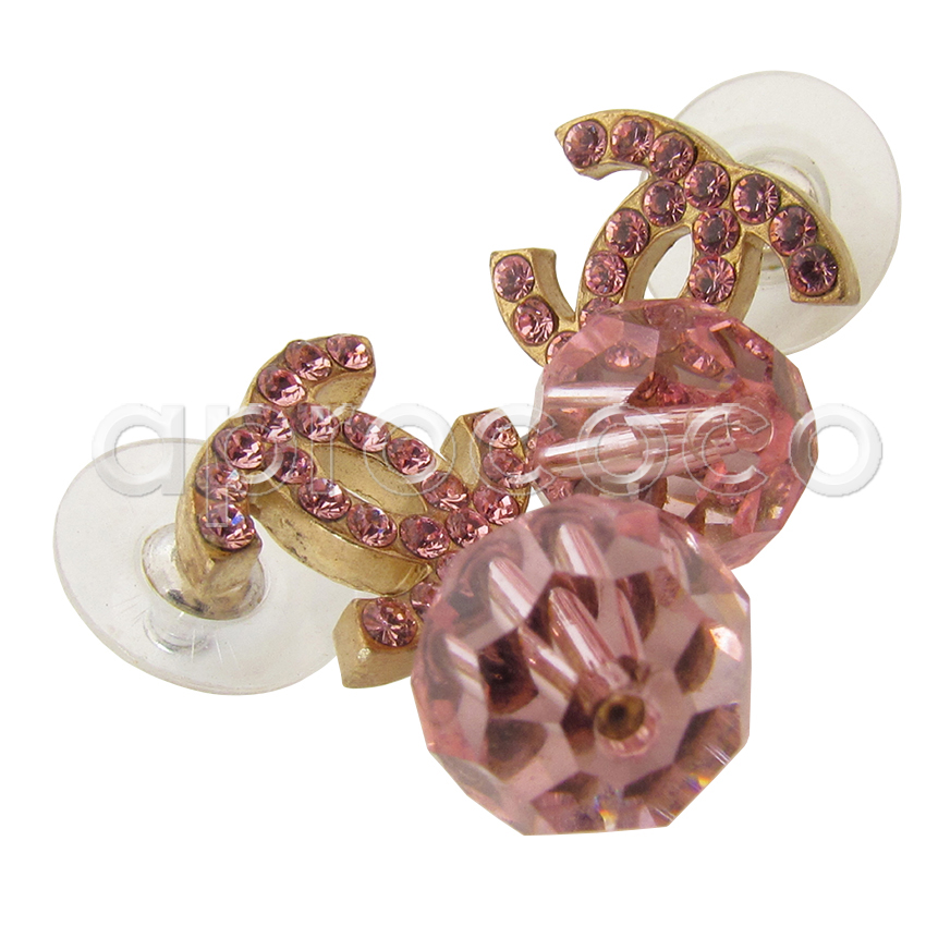 aprococo - CHANEL sparkling crystals / rhinestones CC Logo & bead