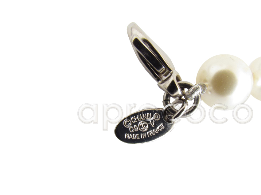 aprococo - CHANEL celebrity Pearl Necklace DOUBLE CC 26-3/4 silver tone