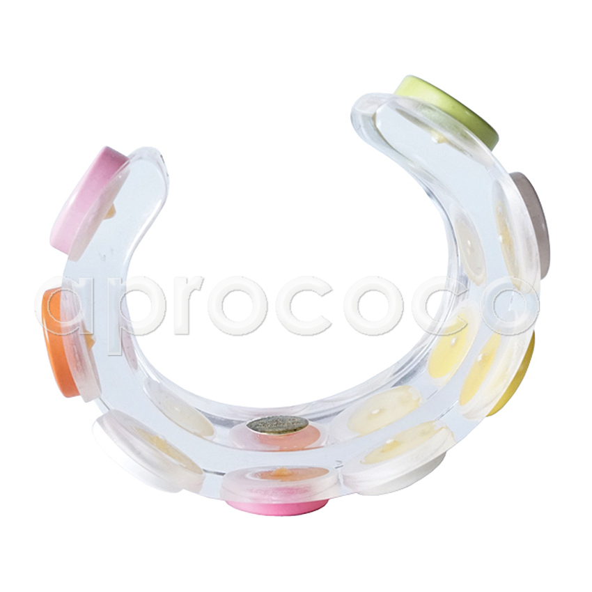 aprococo - Vintage CHANEL Cuff Bracelet – clear lucite & pastel mirror  discs w/ CC Logo
