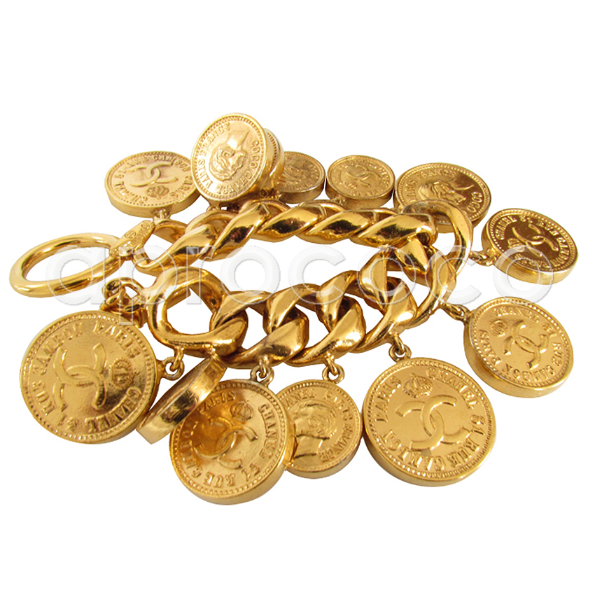 CHANEL, Jewelry, Coco Chanel Currency Vintage Chain Coin Bracelet