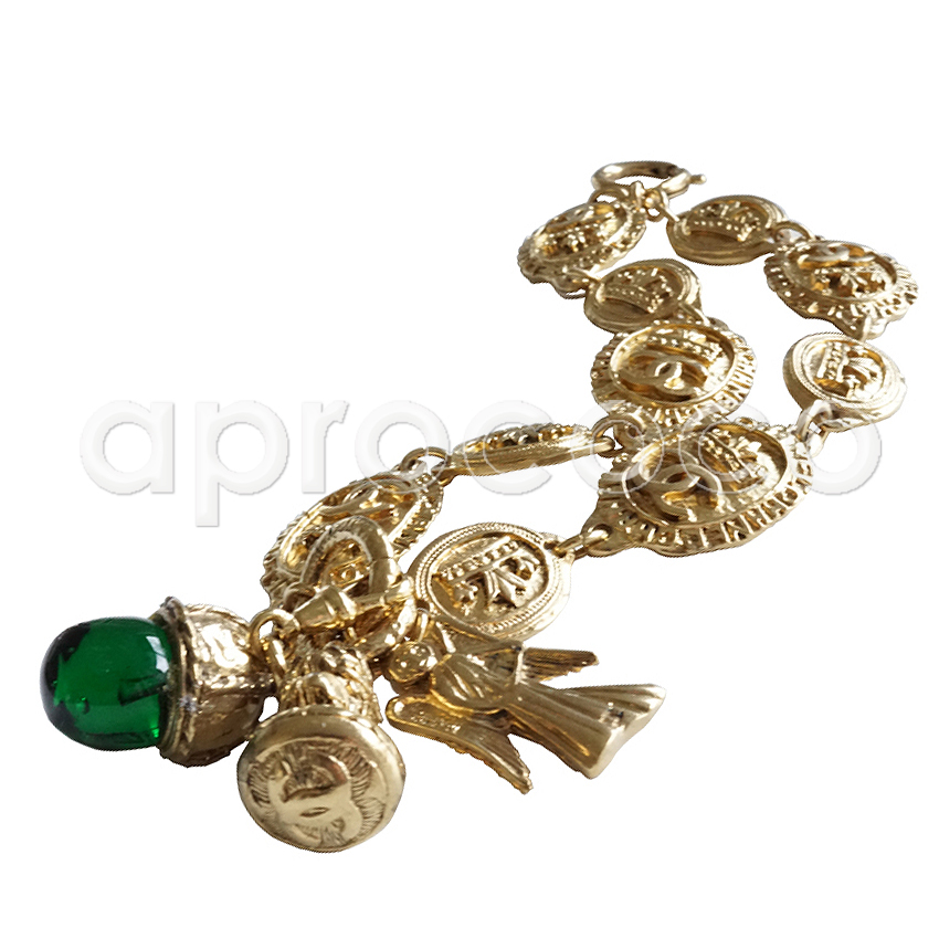 aprococo - Vintage CHANEL GRIPOIX gold-plated charm-bracelet w
