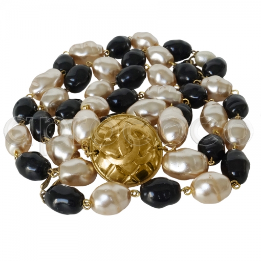 aprococo - CHANEL vintage Sautoir-Necklace with huge oval baroque Beads &  Pearls