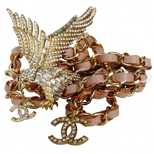 aprococo - CHANEL 2001 chain belt = necklace w/ BIRD EAGLE charm