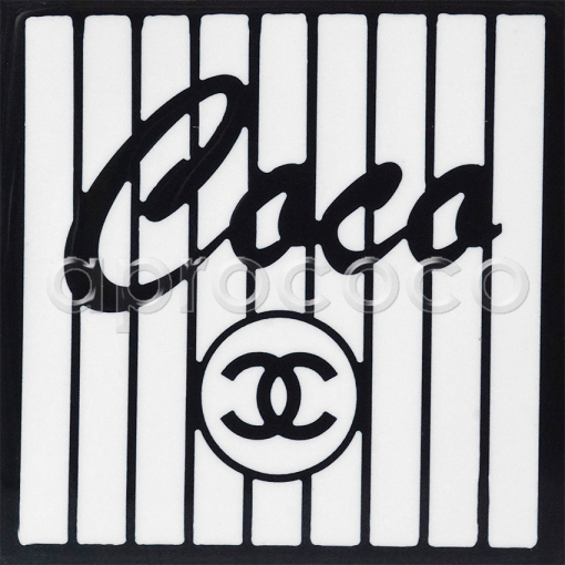 Aprococo Chanel Kunststoff Armreif Armband Geringelt Mit Schwarzen Und Weissen Coco Streifen