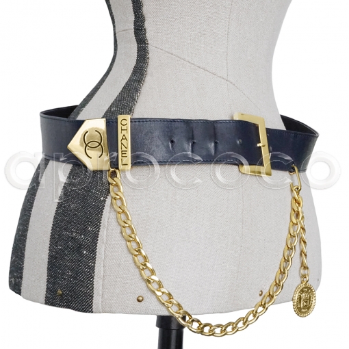 Cambon CC Leather Chain Belt