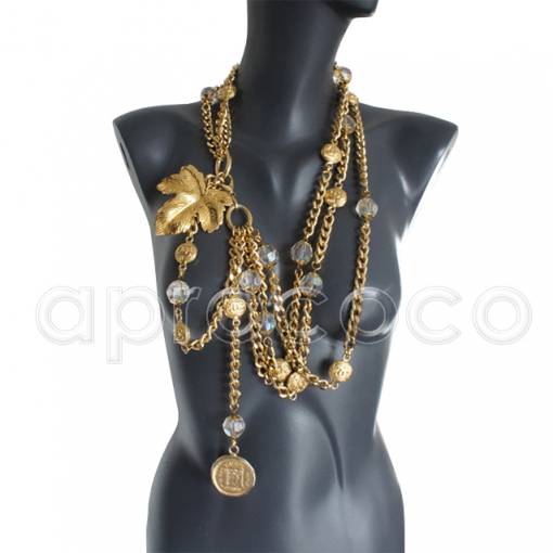 aprococo - CHANEL triple strand Gold & Black Chain Belt / Necklace